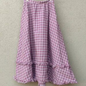 Gunne Sax Lavender Plaid Flannel Prairiecore Skirt 23" Waist